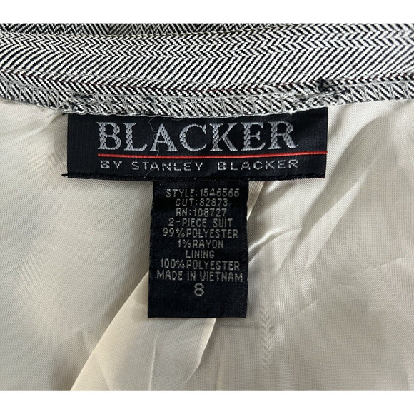 Blacker by Stanley Blacker Skirt Women 8 Gray Herringbone Pencil Straight Preppy - Picture 5 of 6